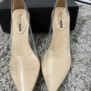 Fashion nova clear closed toe heels